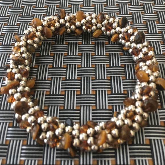 Sterling Silver & Tigers Eye Beaded Bracelet - Picture 5 of 5